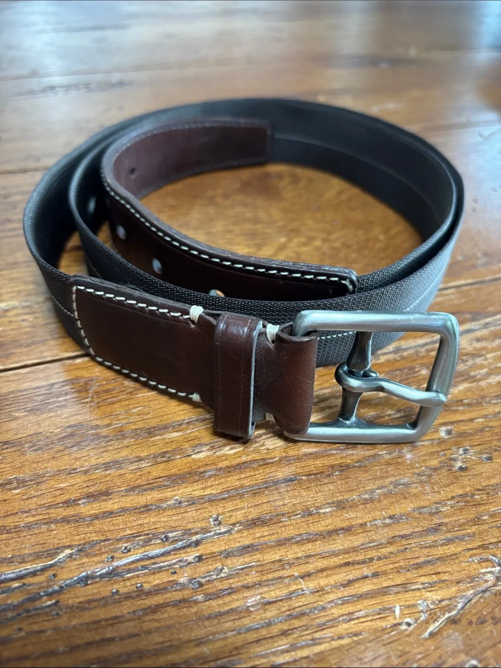 COACH Vintage Surcingle Belt Men’s Dark Brown Leather and Nylon Size 40” 100 cm